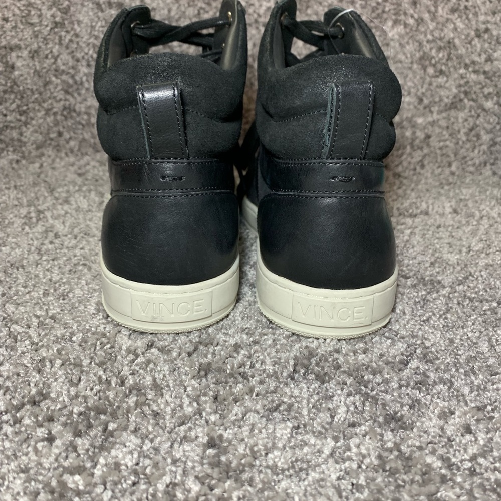 Vince men’s Adam black leather high- top sneakers - Picture 6 of 6